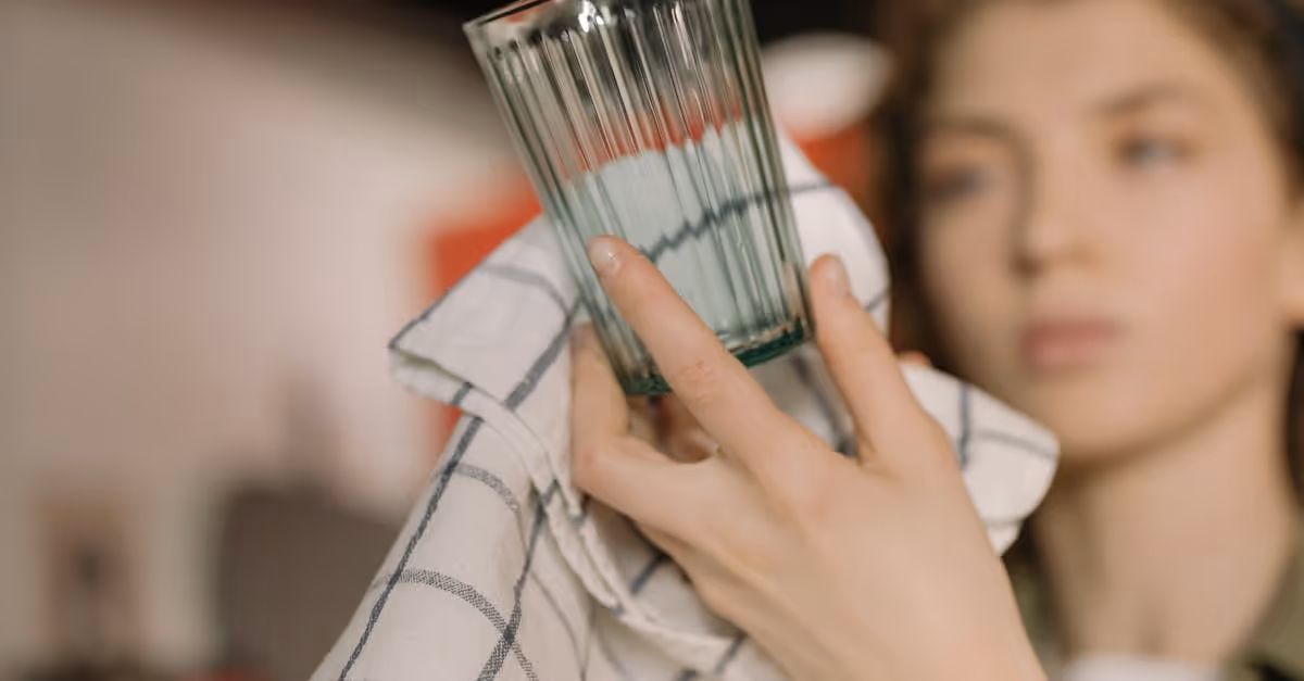 woman with glass