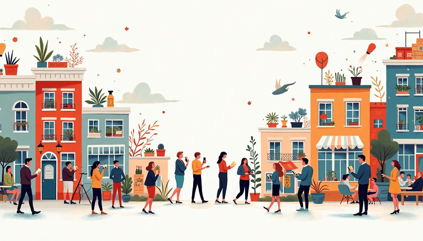 people inn a city