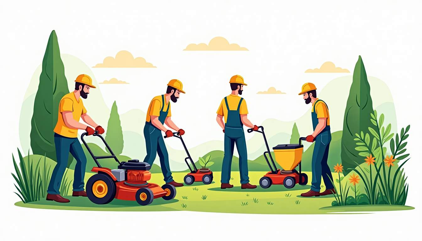 lawn care workers