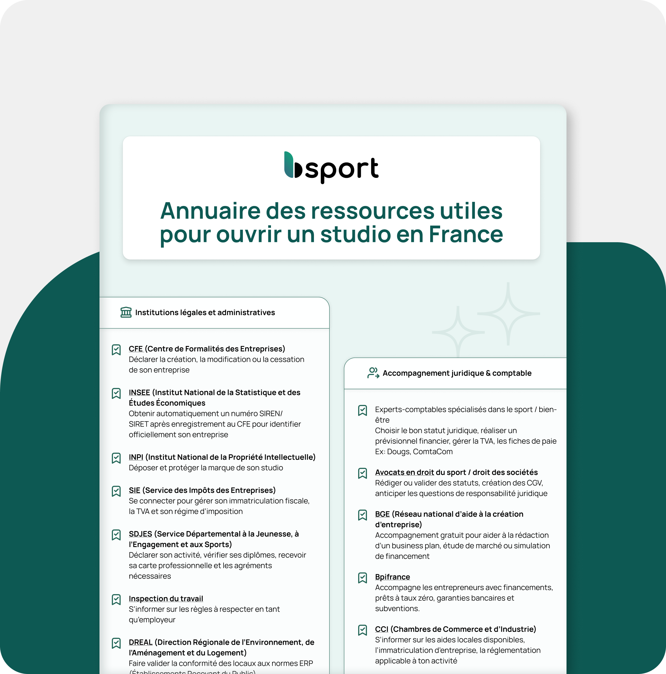 Les contacts dont vous avez besoin pour ouvrir votre studio
