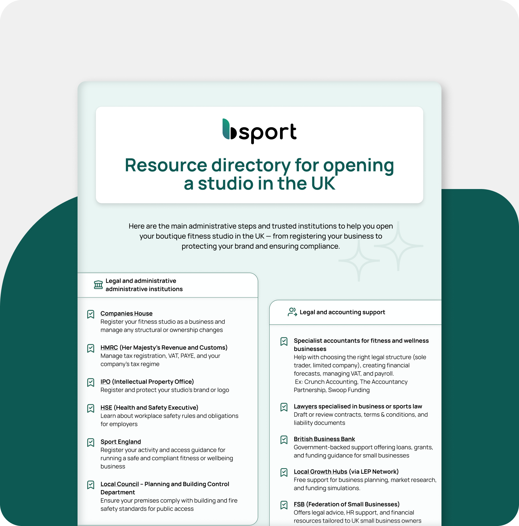 The essential contacts for opening your studio in the UK