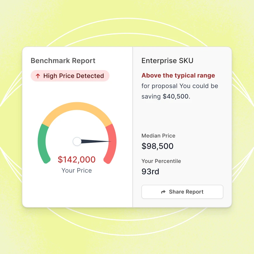 A visual example of a price check in Tropic's platform