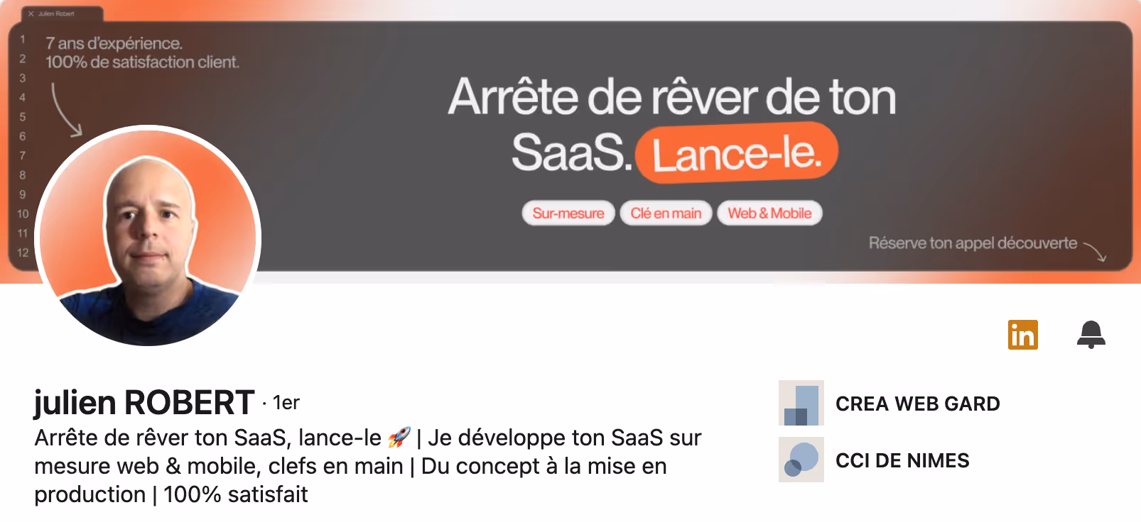 a screenshot of a LinkedIn banner