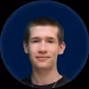 a profile picture of a guy looking straight at the camera on a dark blue background