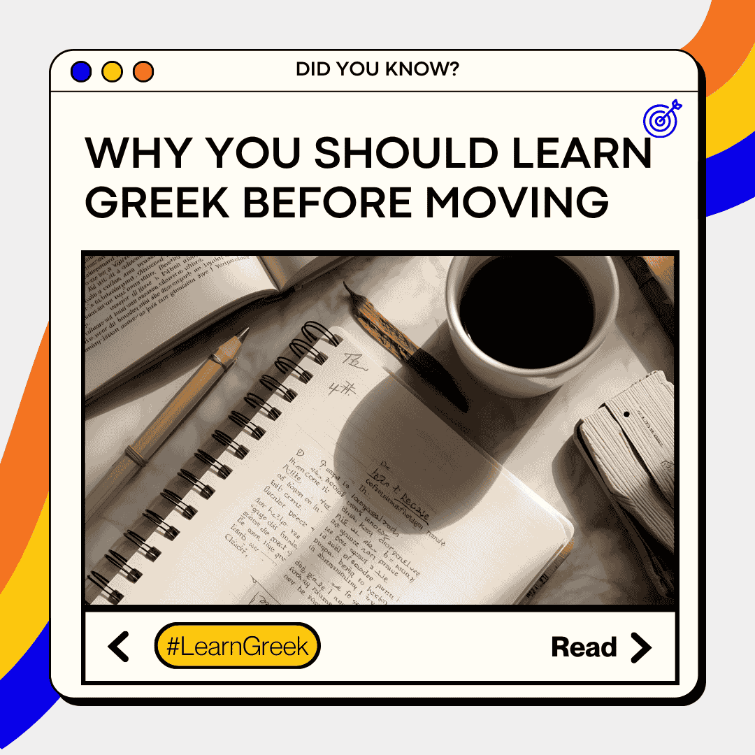 Tourist using a Greek phrasebook while exploring Greece