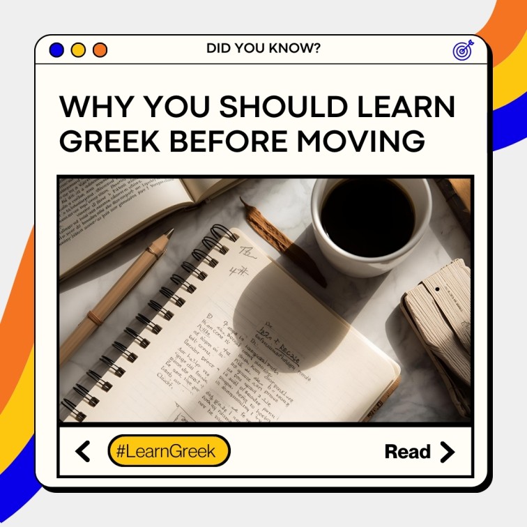 Tourist using a Greek phrasebook while exploring Greece