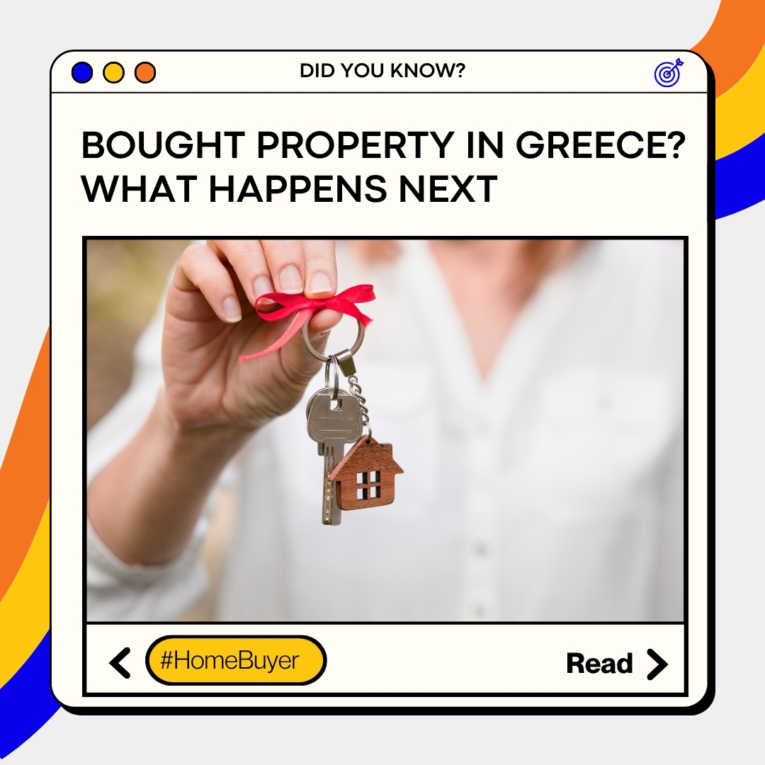 House keys and property documents after buying a home in Greece