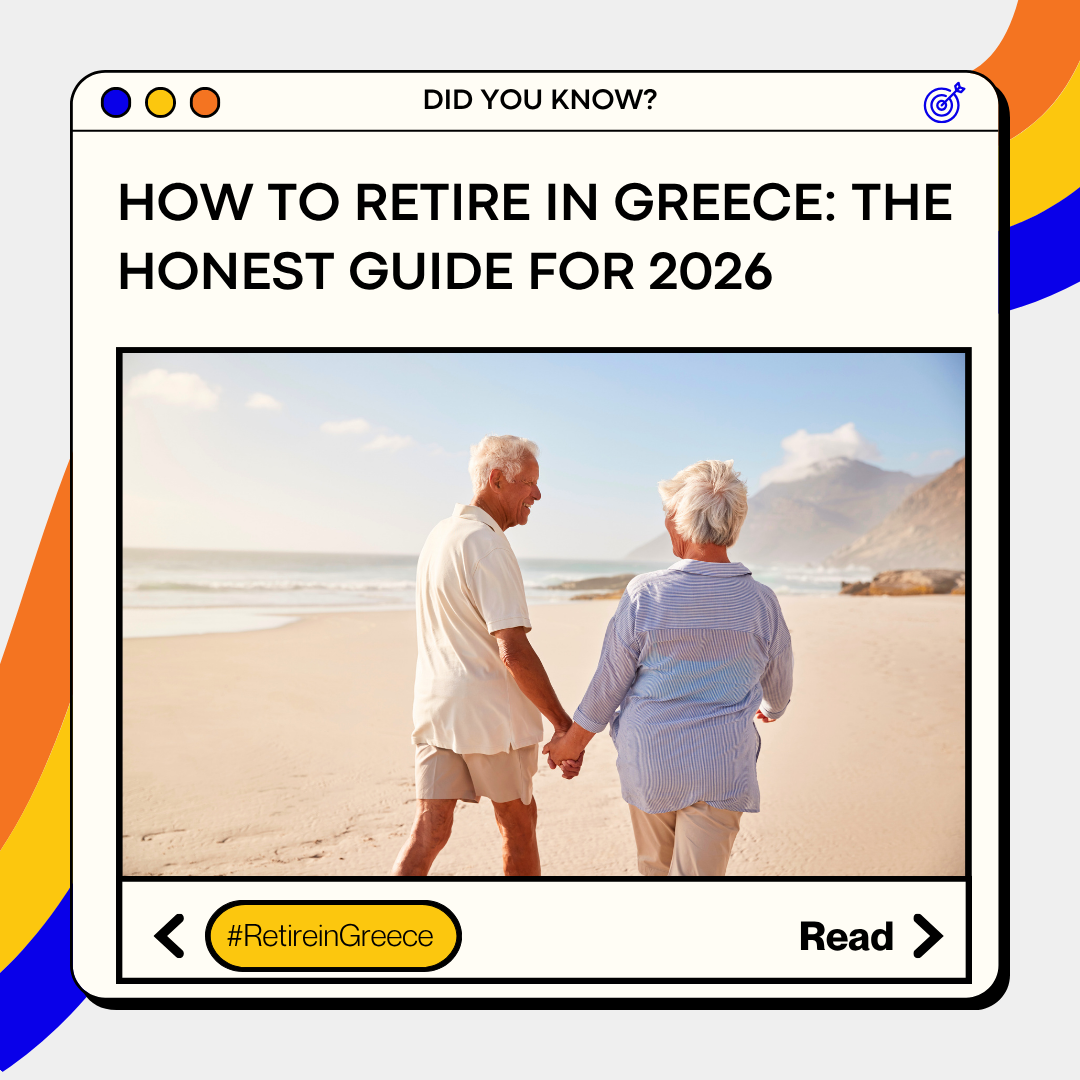 Retirees enjoying everyday life in a sunny Greek coastal town