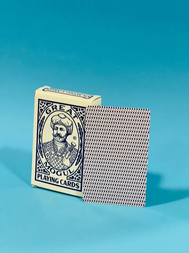 Close up shot of the imperial Great Mogul playing cards.