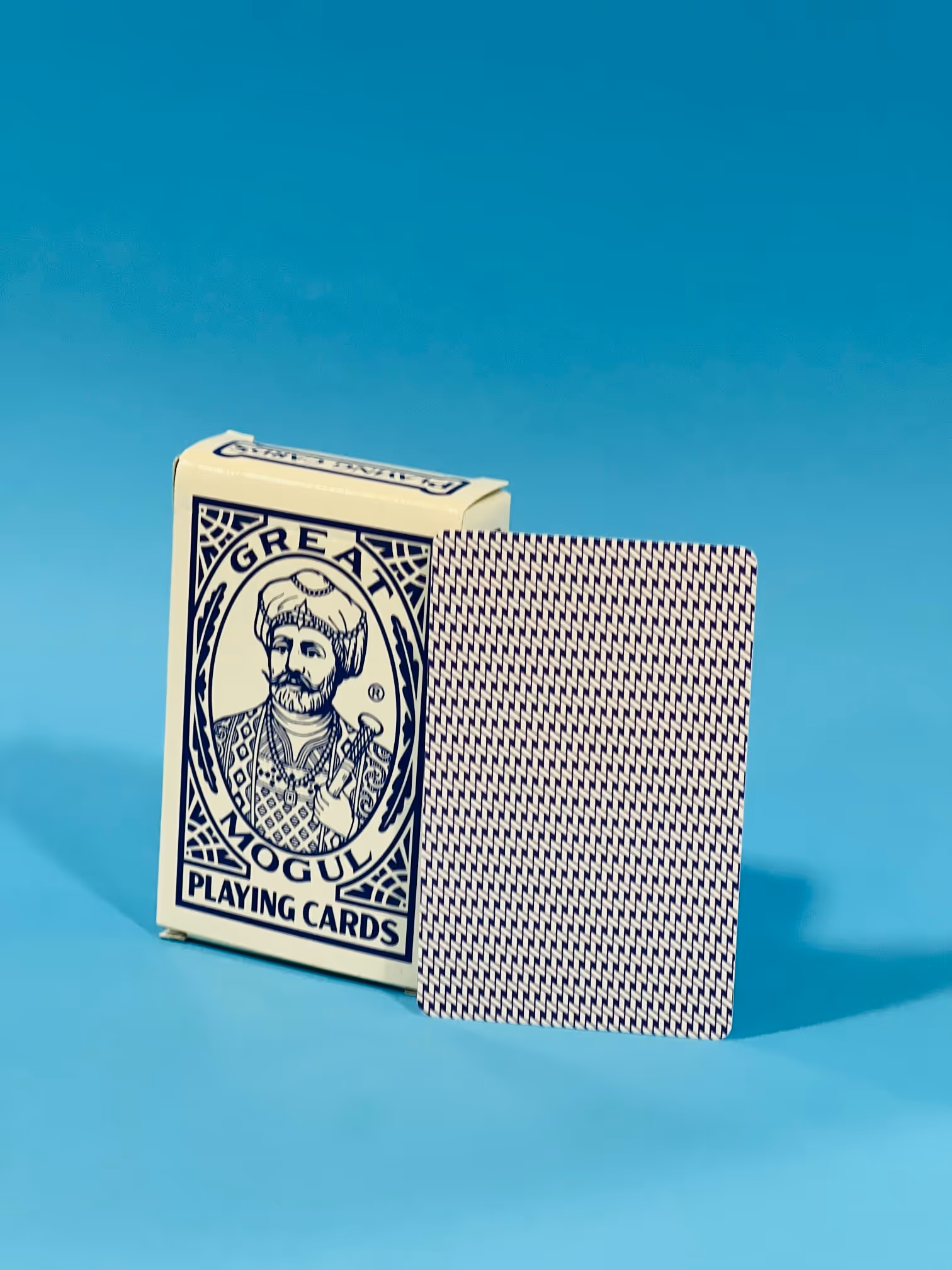 Close up shot of the imperial Great Mogul playing cards.