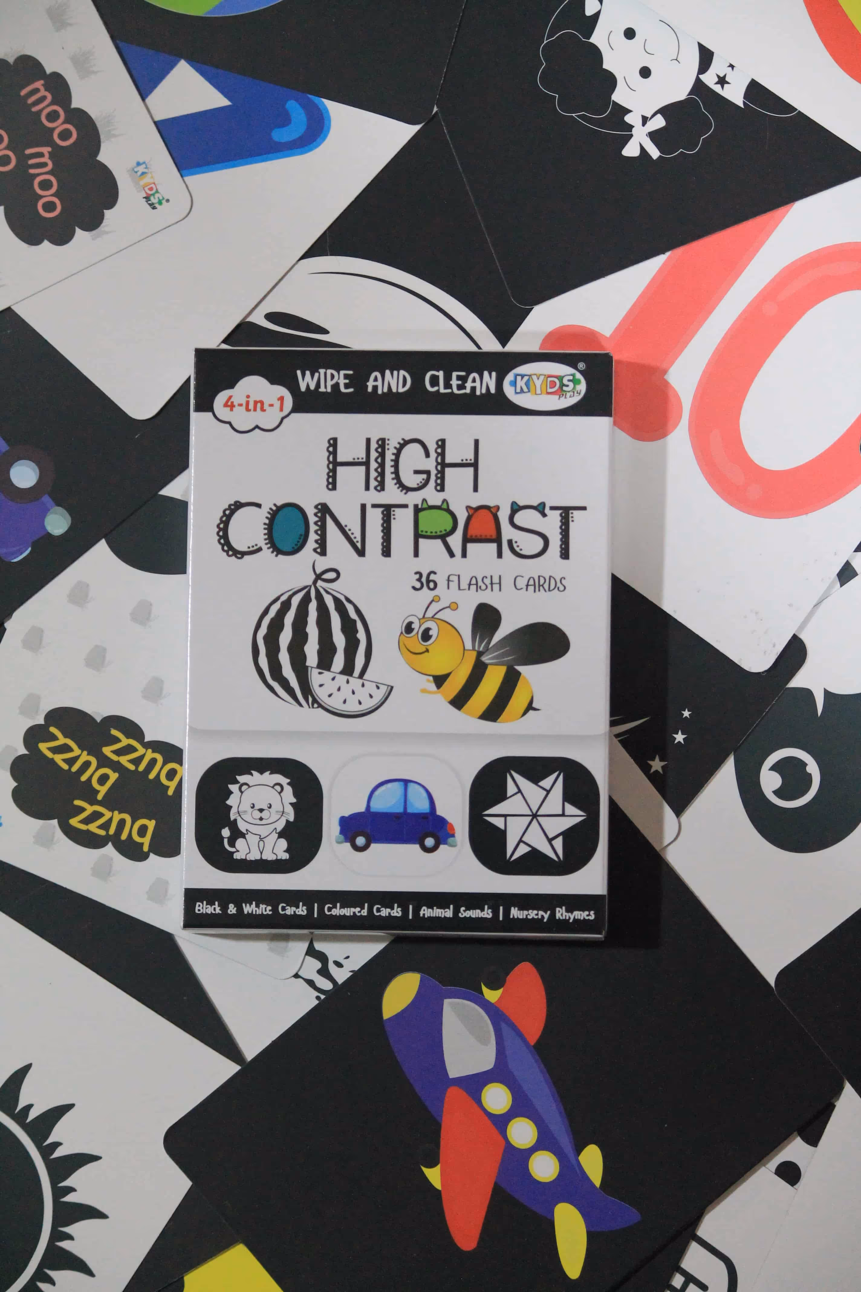 Child-safe laminated educational flashcards with ISI-compliant materials