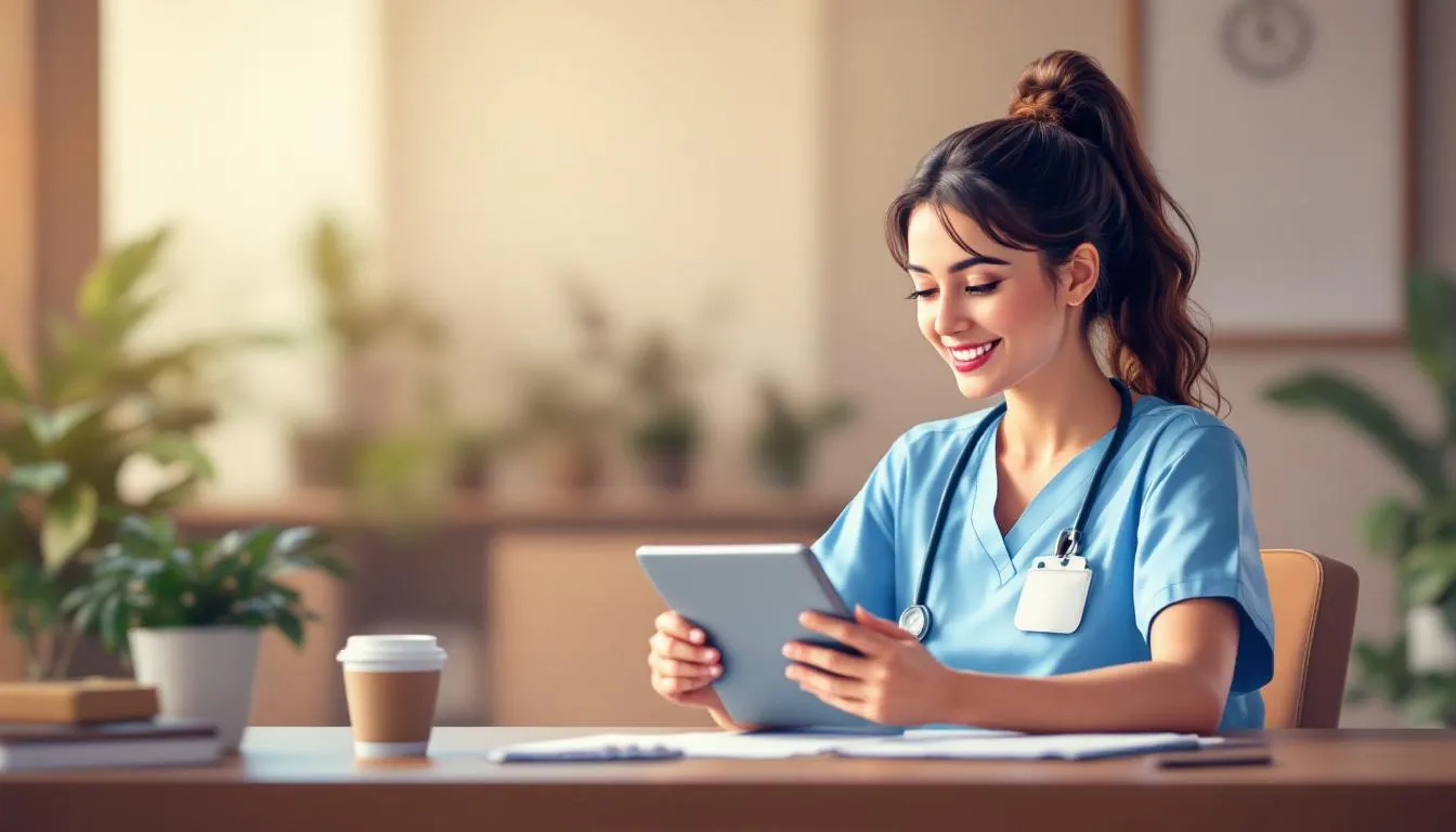 An illustration showing a healthcare provider responding to negative patient reviews.