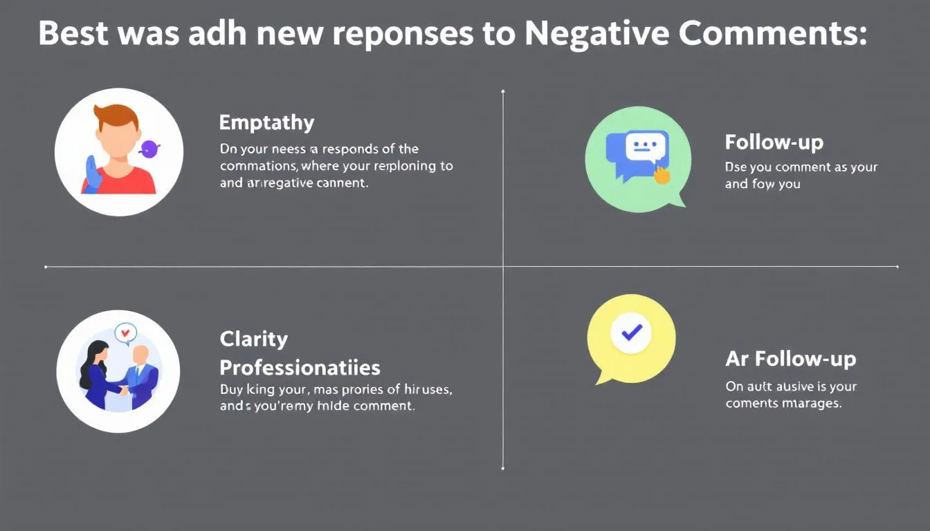 Best practices for responding to negative comments illustrated with examples.