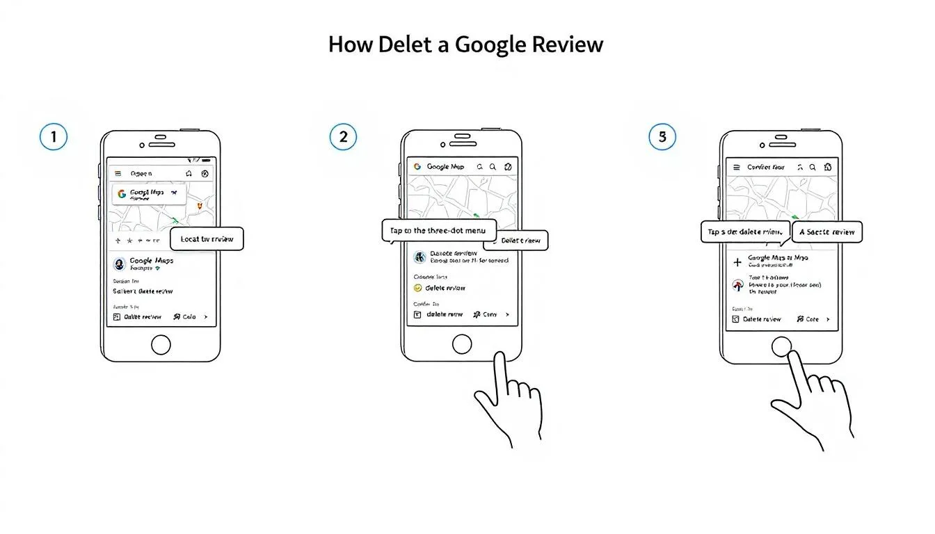 A step-by-step visual guide on how to delete your own Google review.