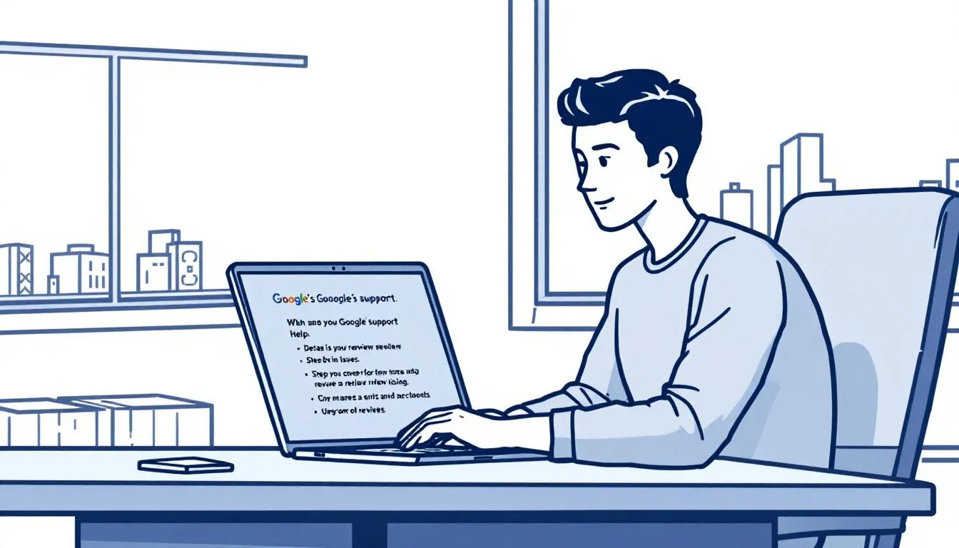 An illustration of utilizing Google support for resolving review issues.