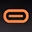 Icon of glasses with one orange lens and a black frame.