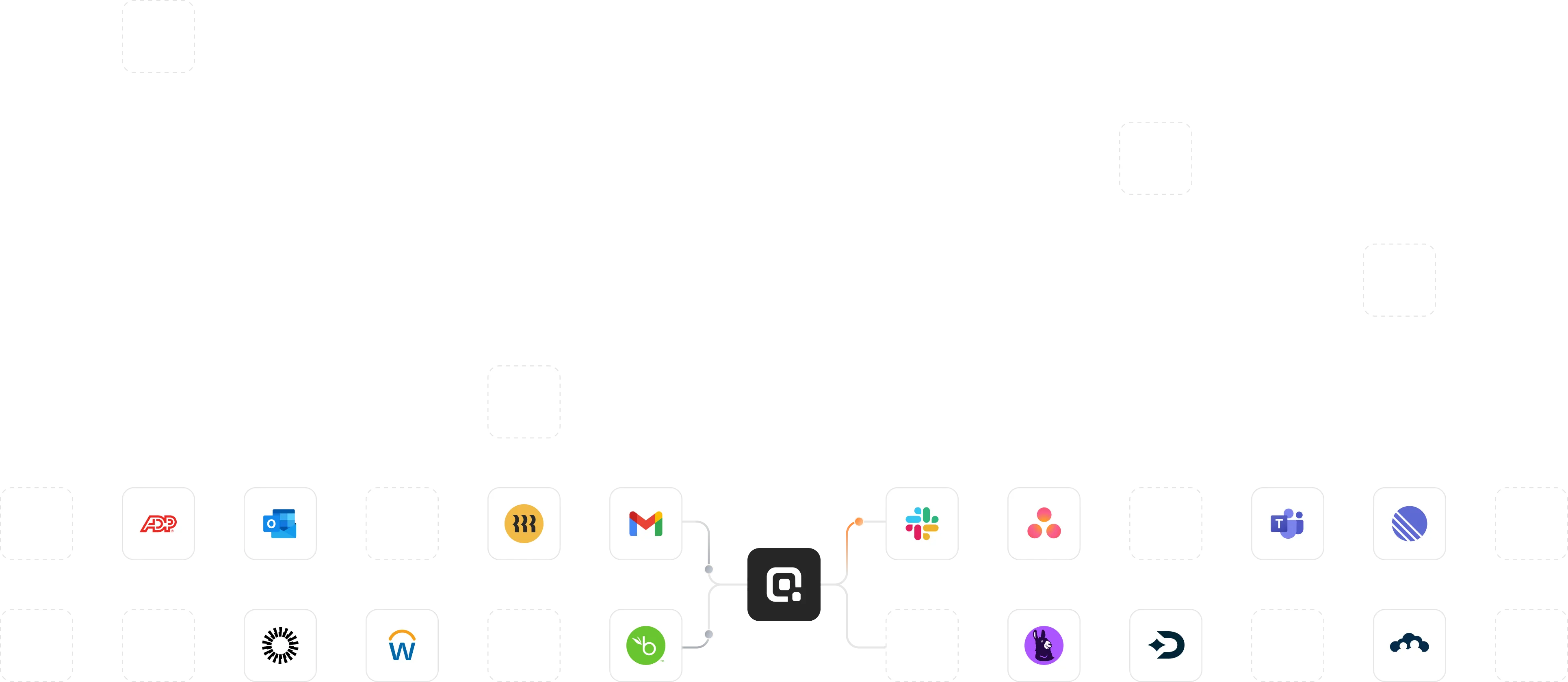 A graphic of different product logos connected by nodes