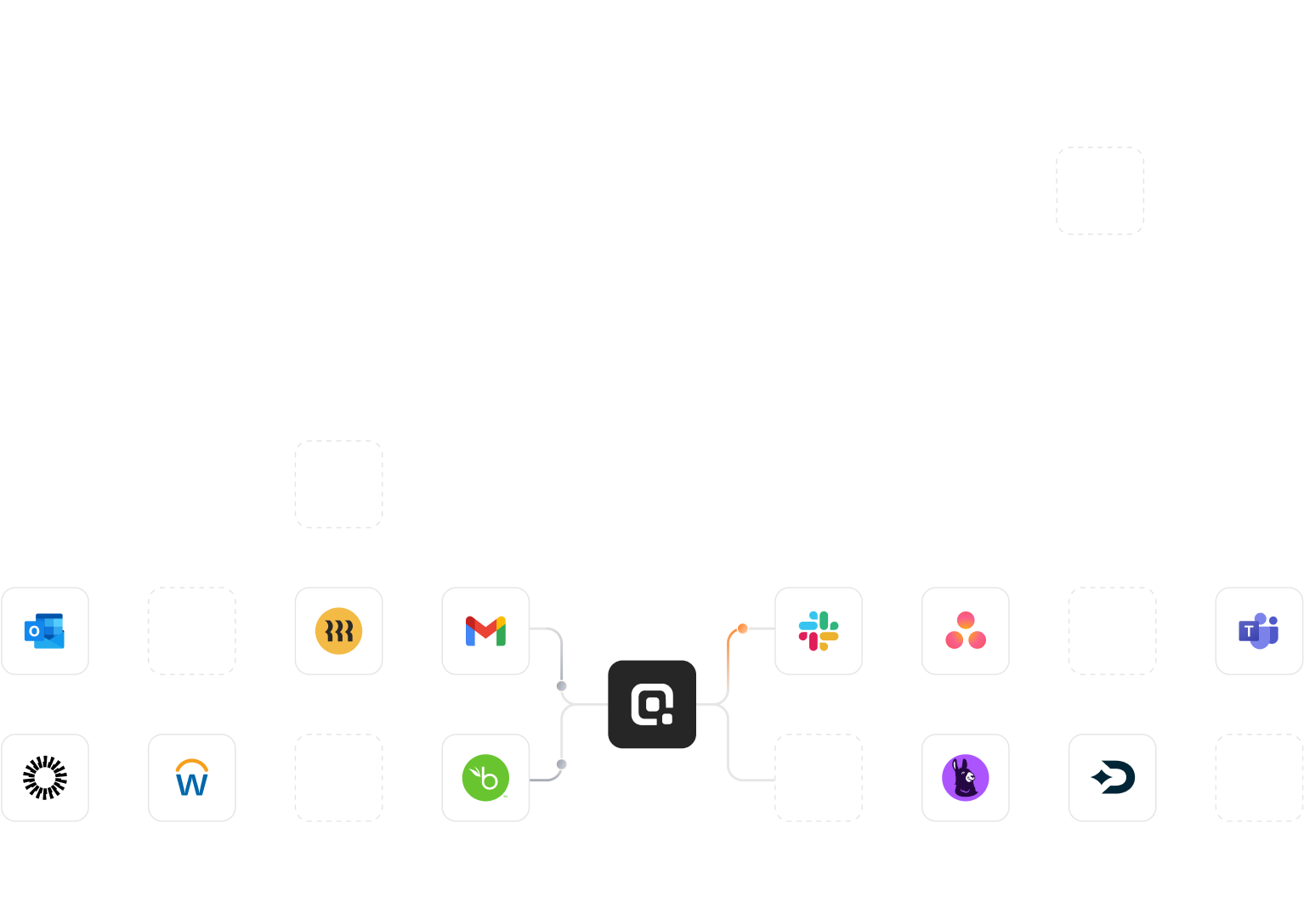 A graphic of different product logos connected by nodes