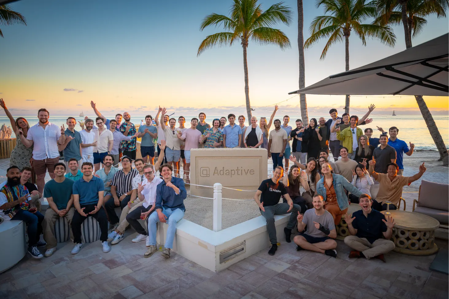 a group photo in a beach setting