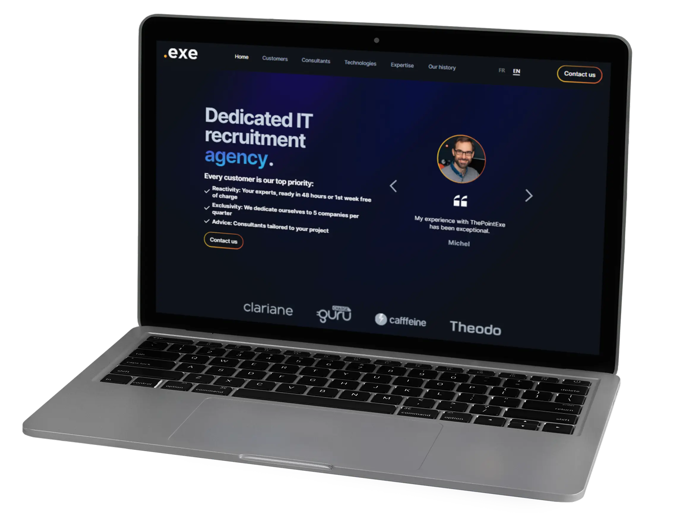 Mockup of the Pointexe website