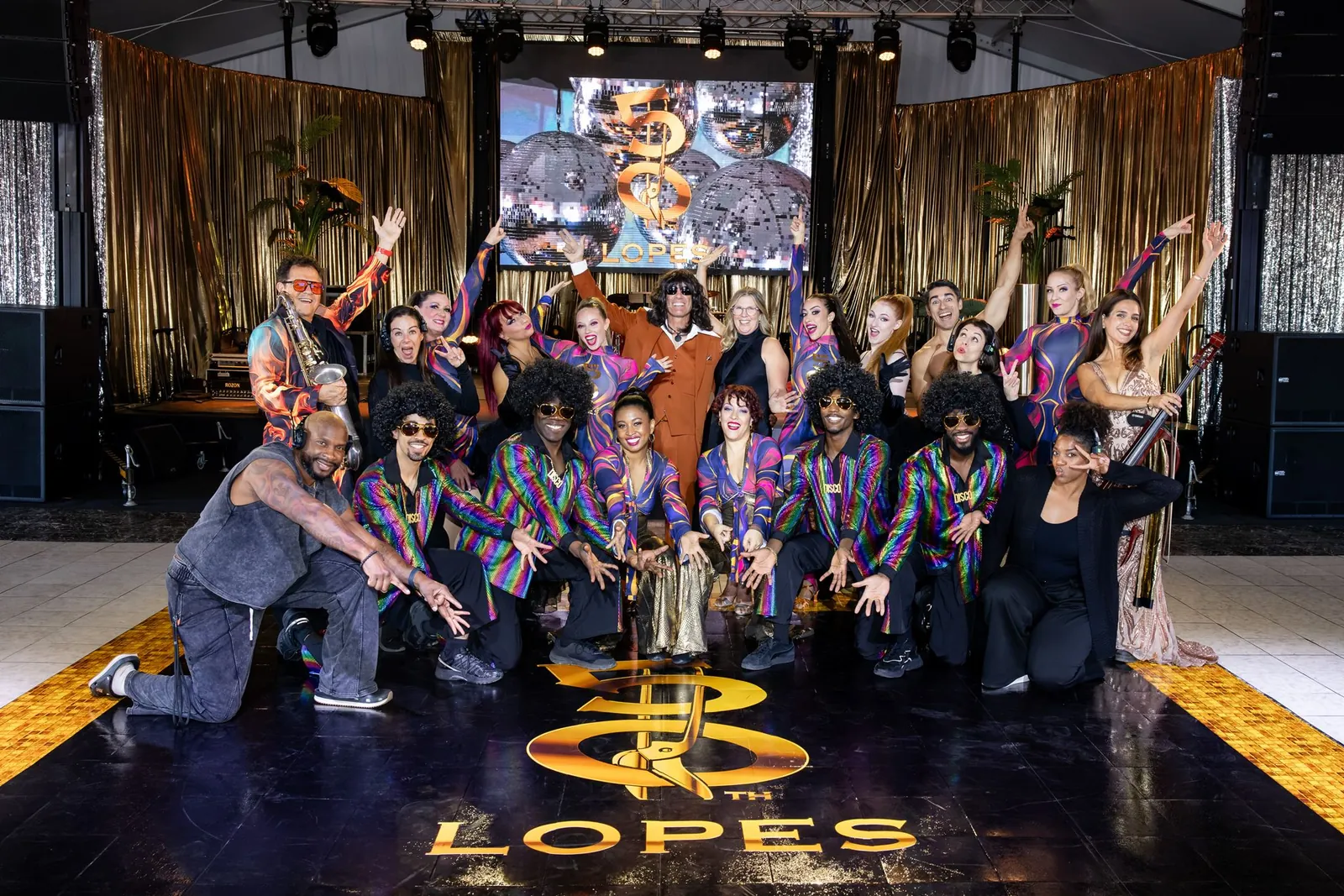 Studio 54 cast group photo in disco costumes