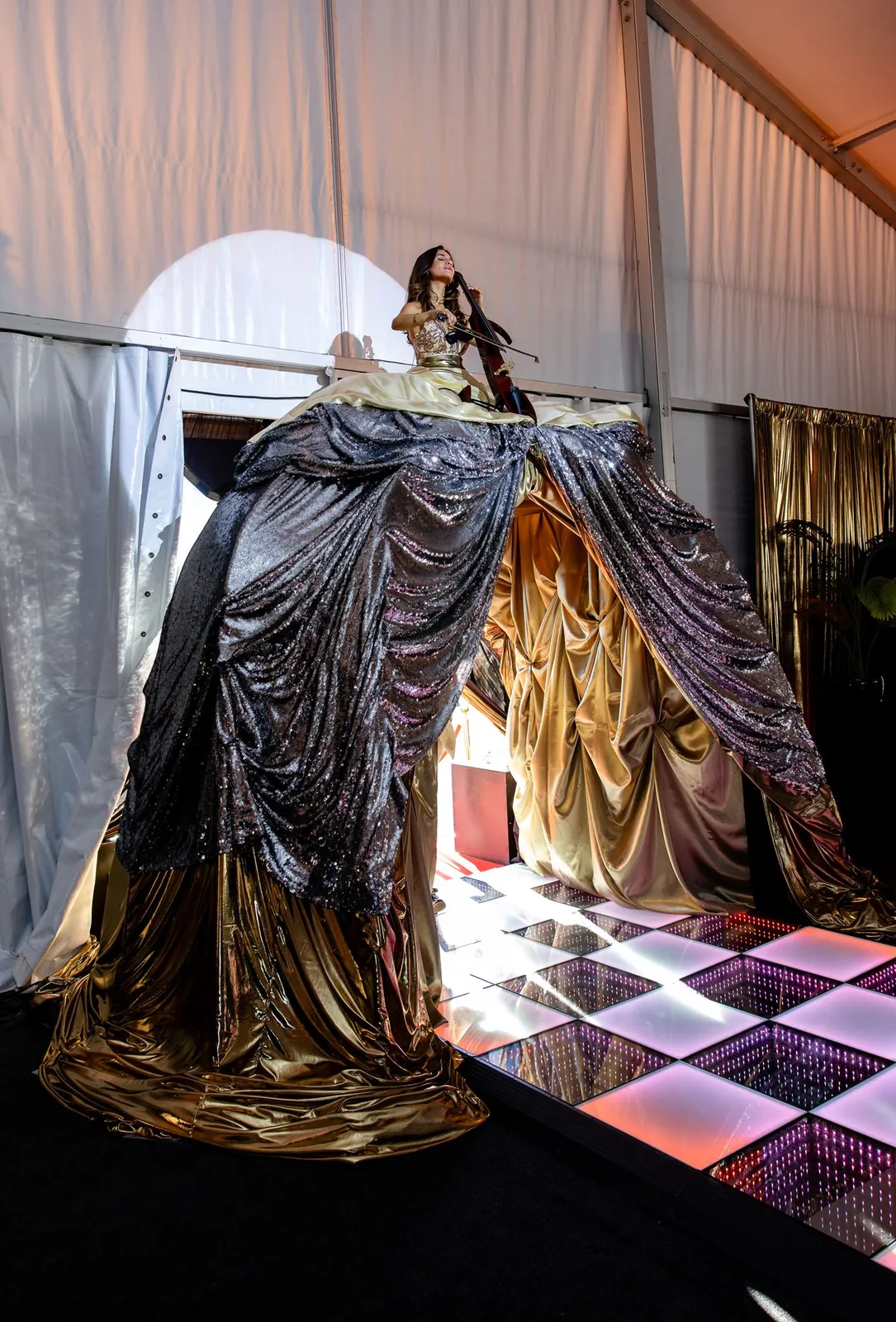 Living Archway Dress performer welcoming guests