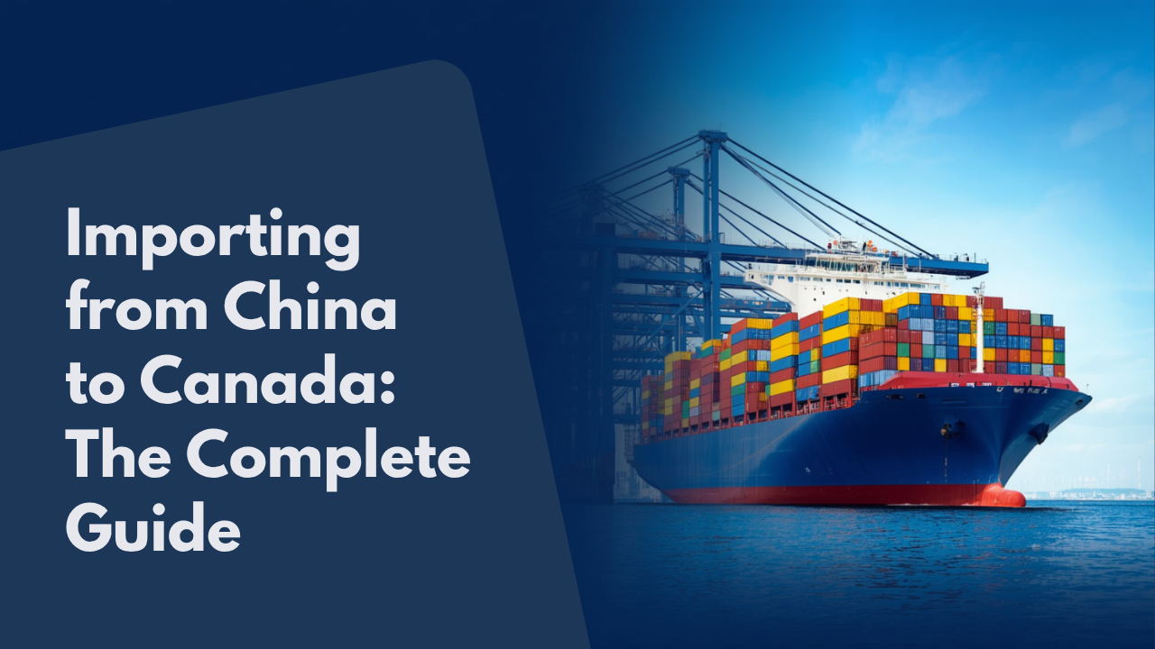 Shipping containers being loaded for import from China to Canada