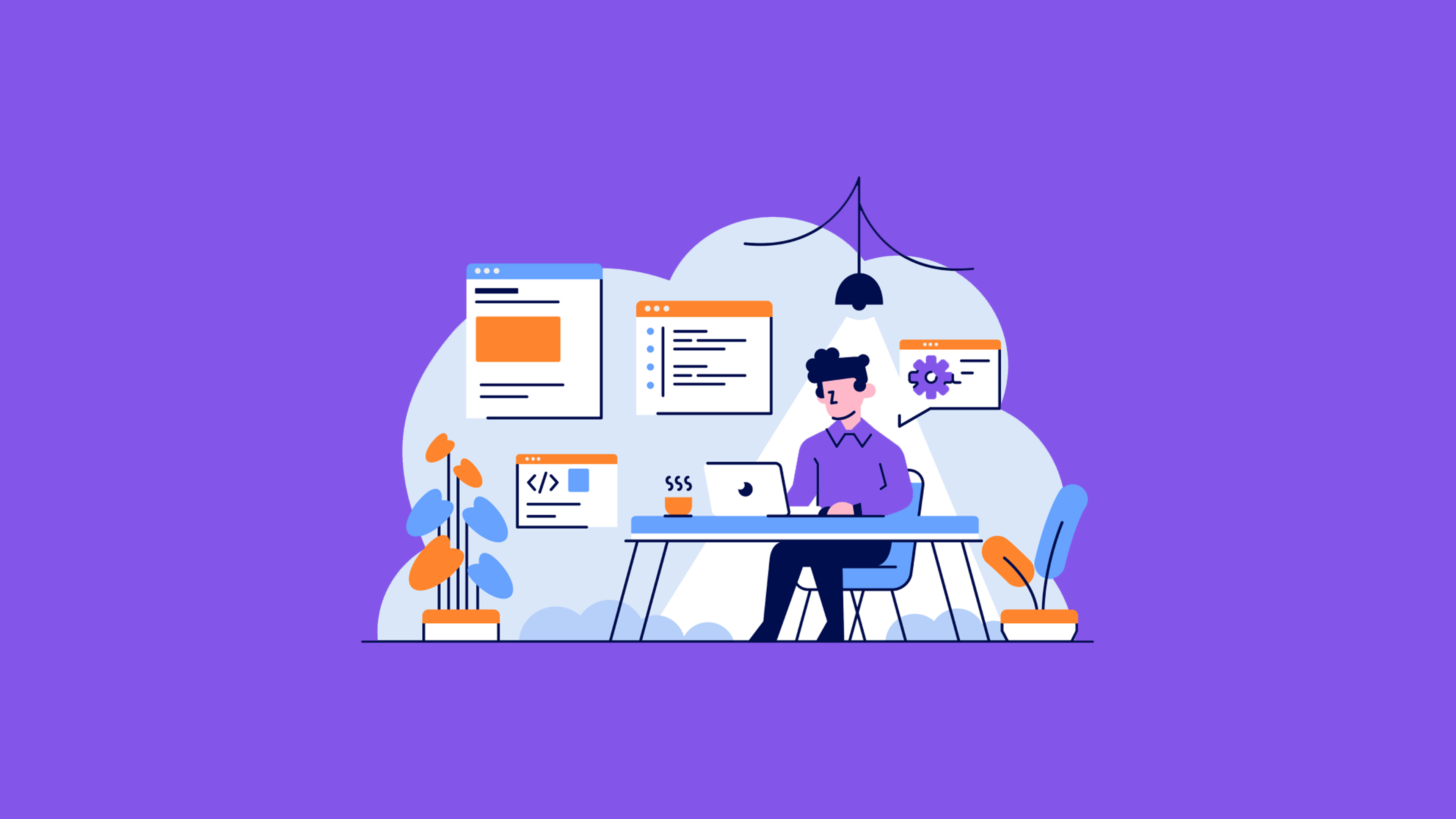 A man using a computer at a desk