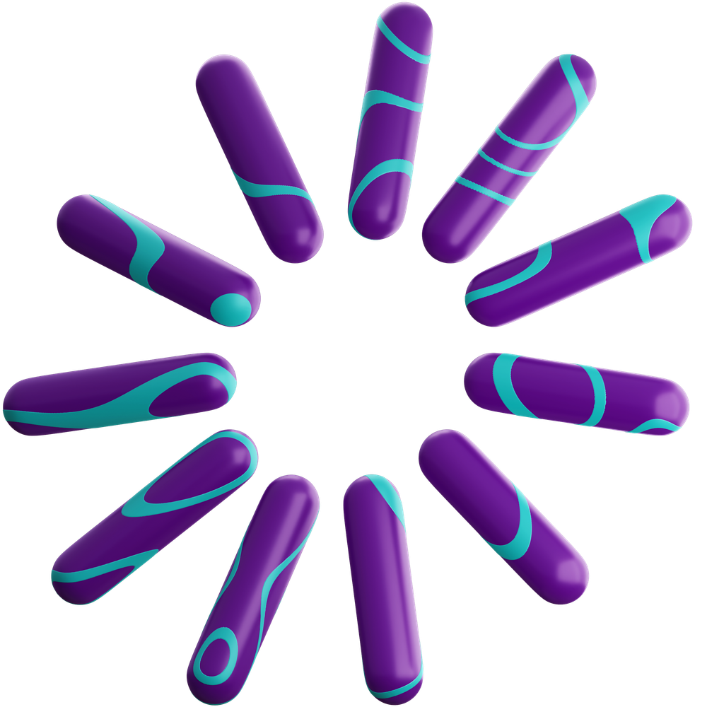 A purple and cyan circular ring