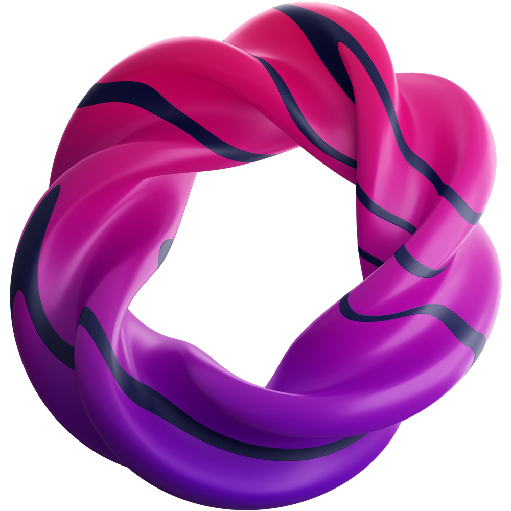 A pink and black twisted ring