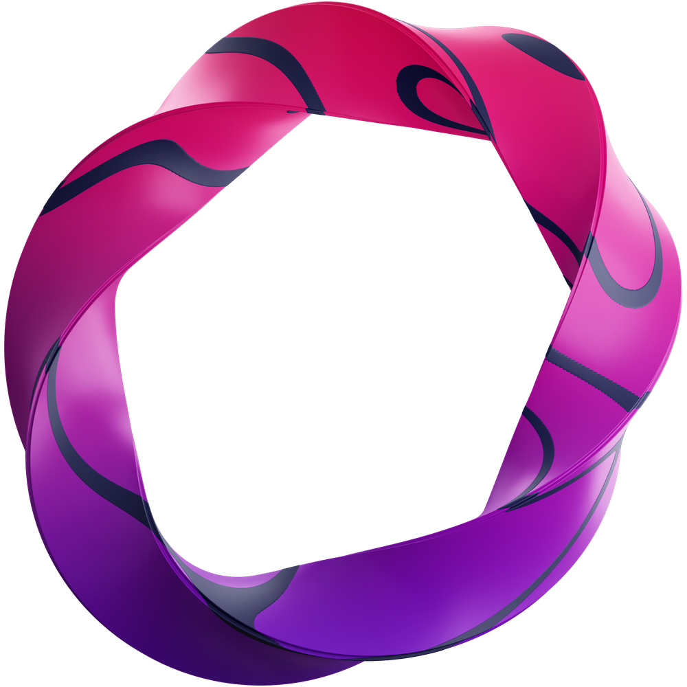 A thin pink and purple twisted ring