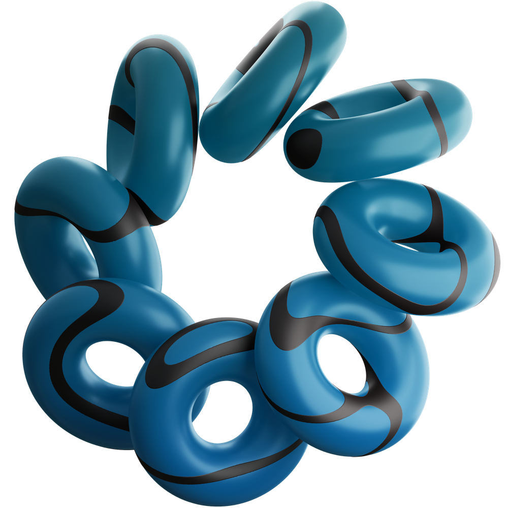 A blue ring made of smaller rings