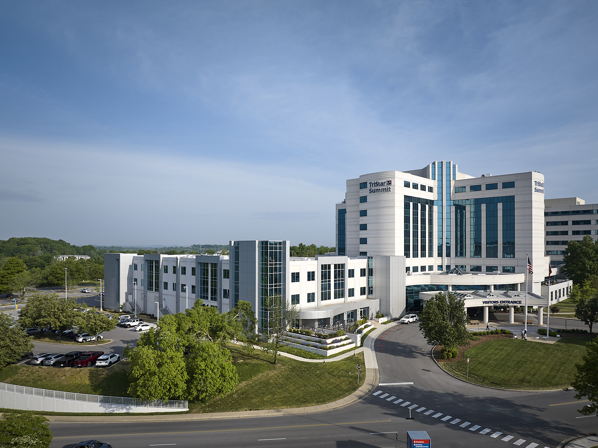 Aerial view of the HCA TriStar Summit Medical Center tower expansion