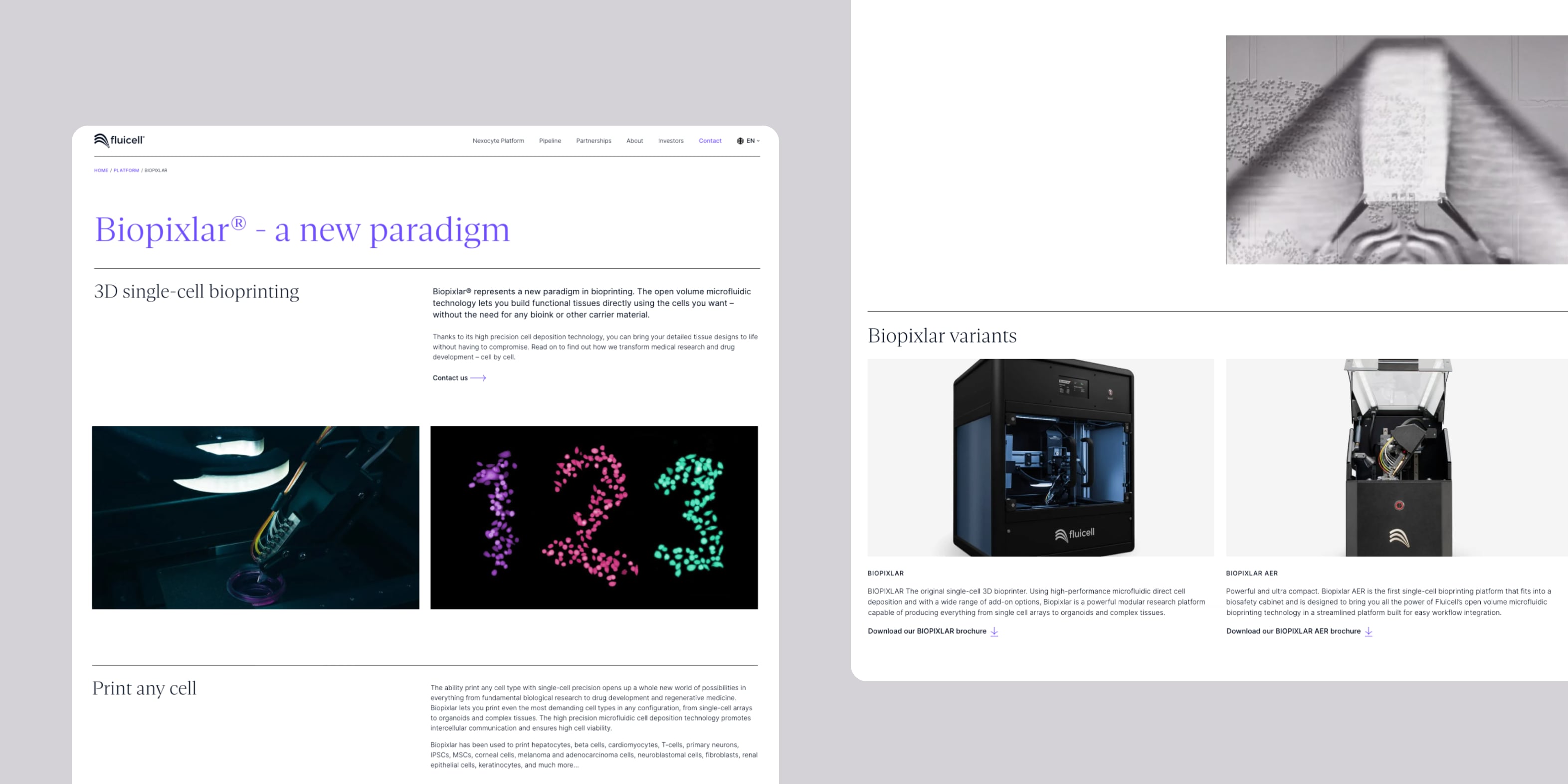 Plattform och produktsida på HETCH:s hemsida