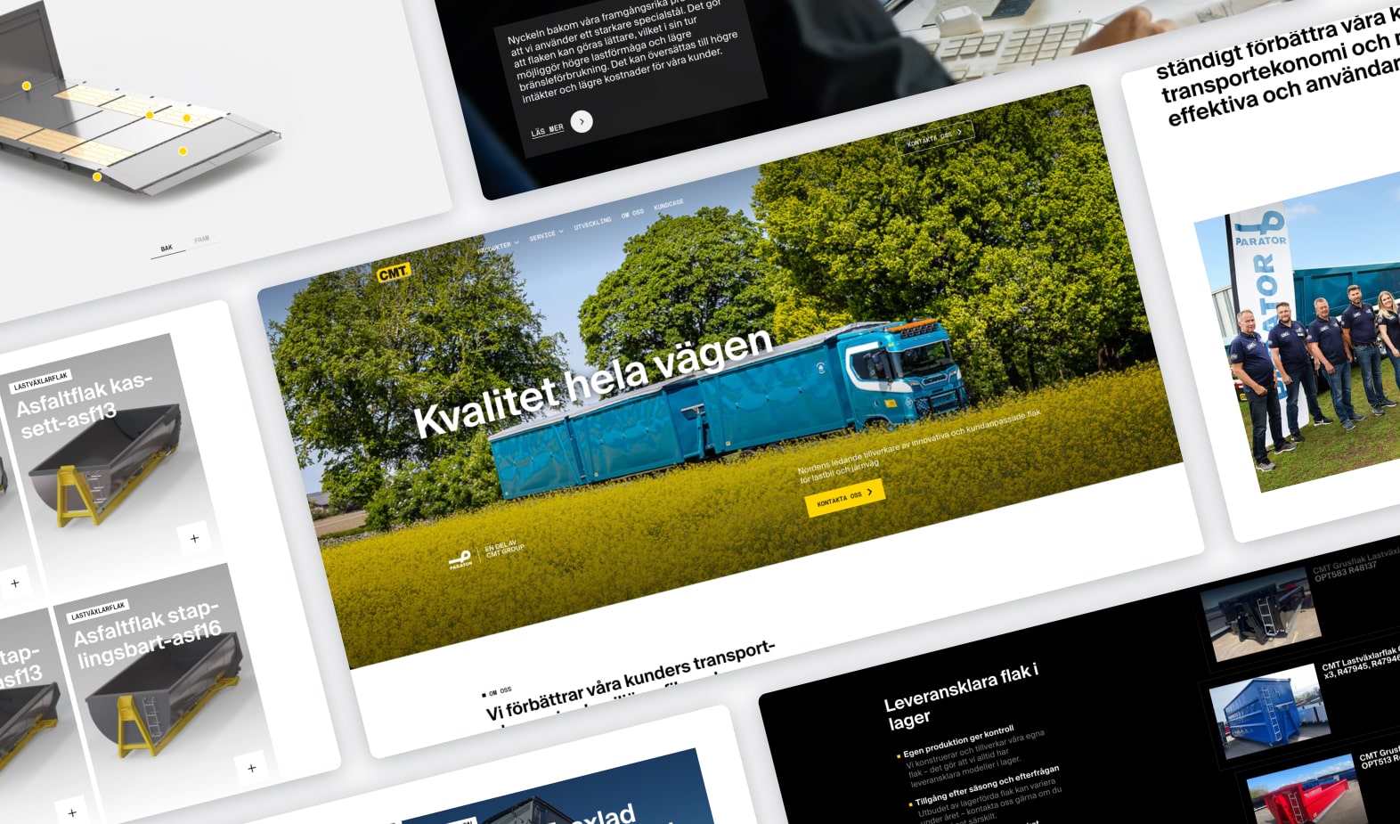 Överblick av CMT:s nya hemsida byggd i Webflow