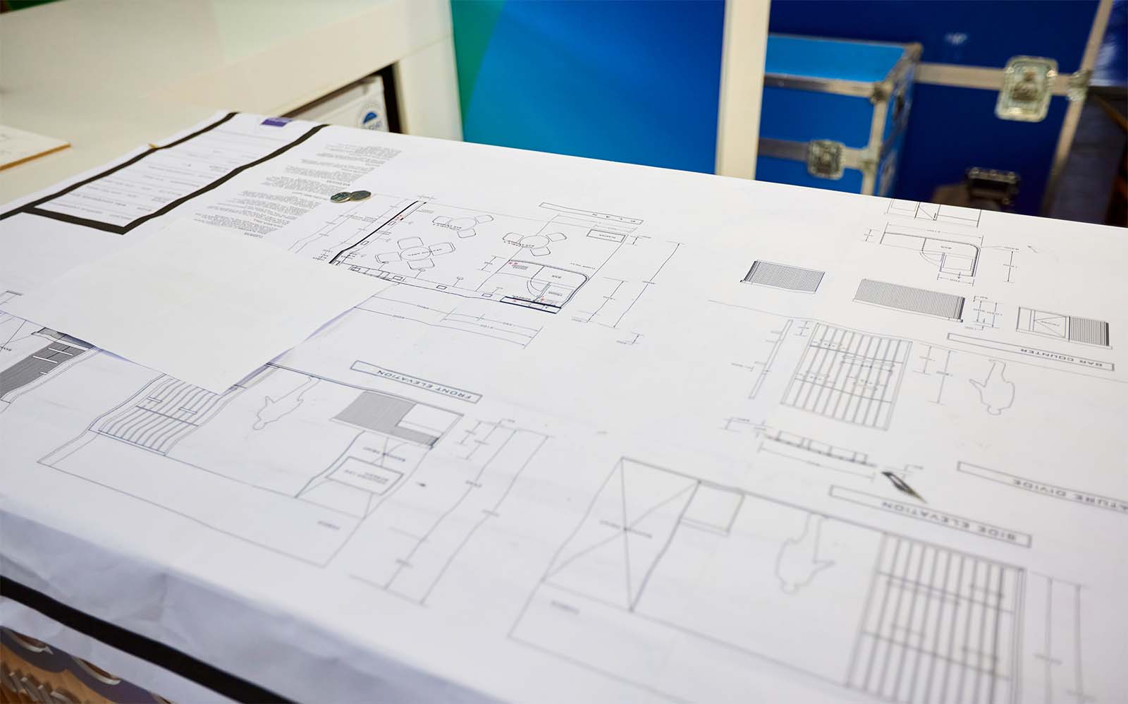 Blueprints for a conference stand
