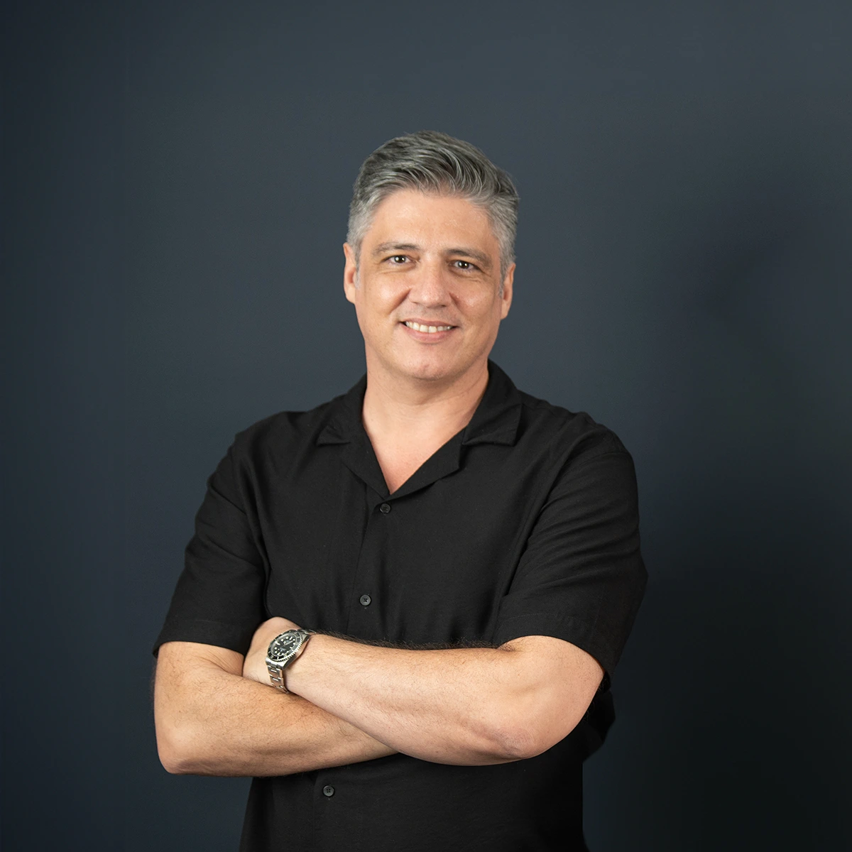 A studio portrait photo of Rodrigo Cardenete