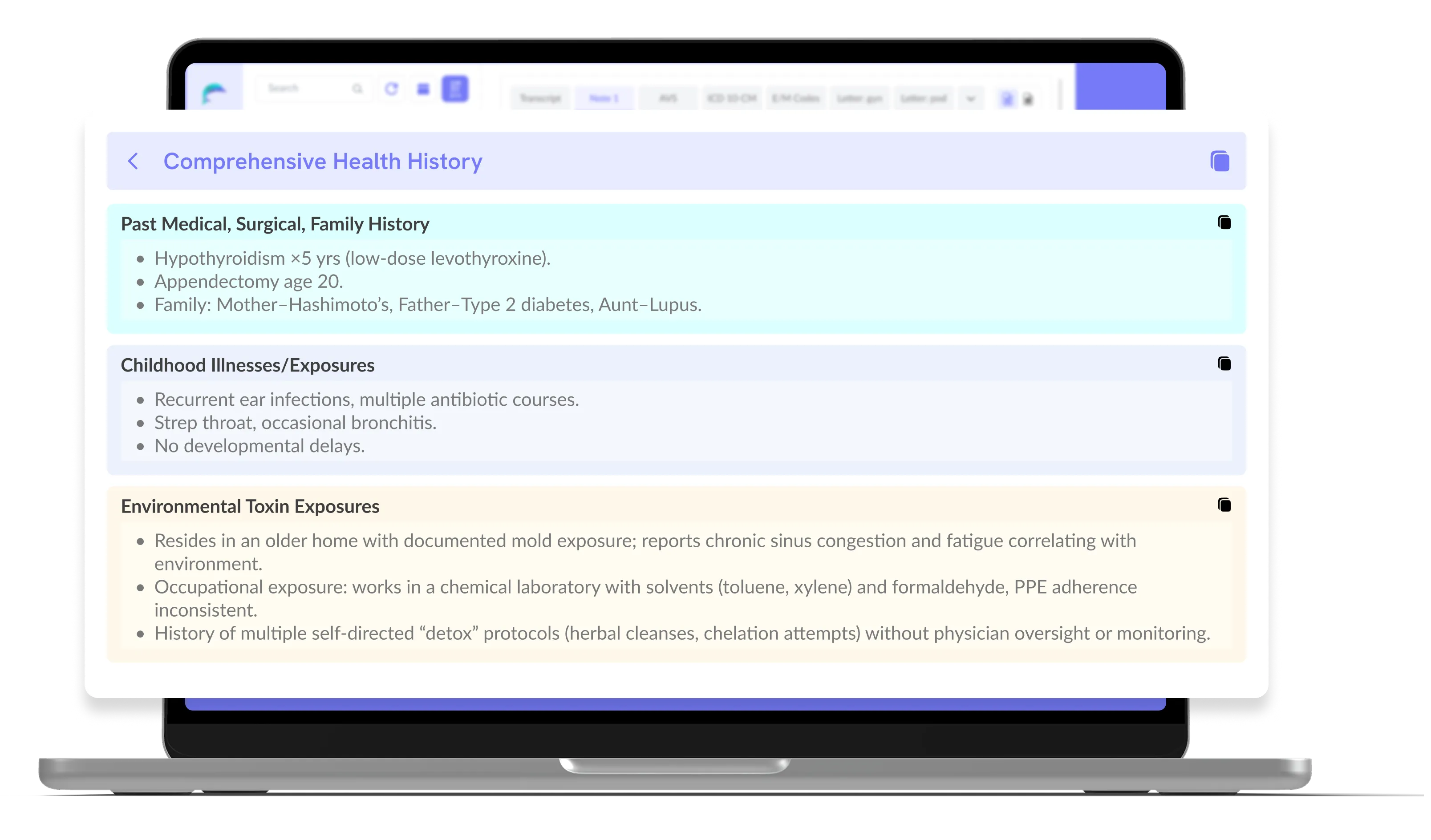  Smartphone showing Marvix AI auto-generated nephrology note with history, complaints, and labs.