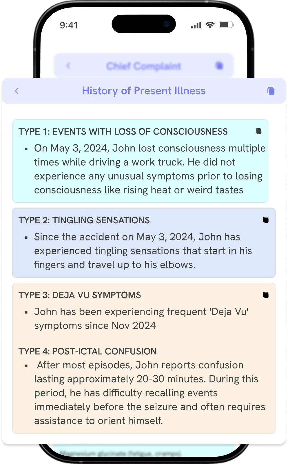Marvix AI captures epilepsy history, seizure details, and generates customized notes with symptom-wise plans.