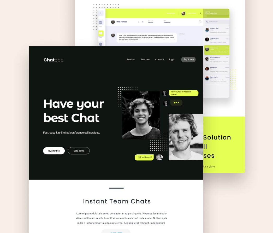 A mockup of a project