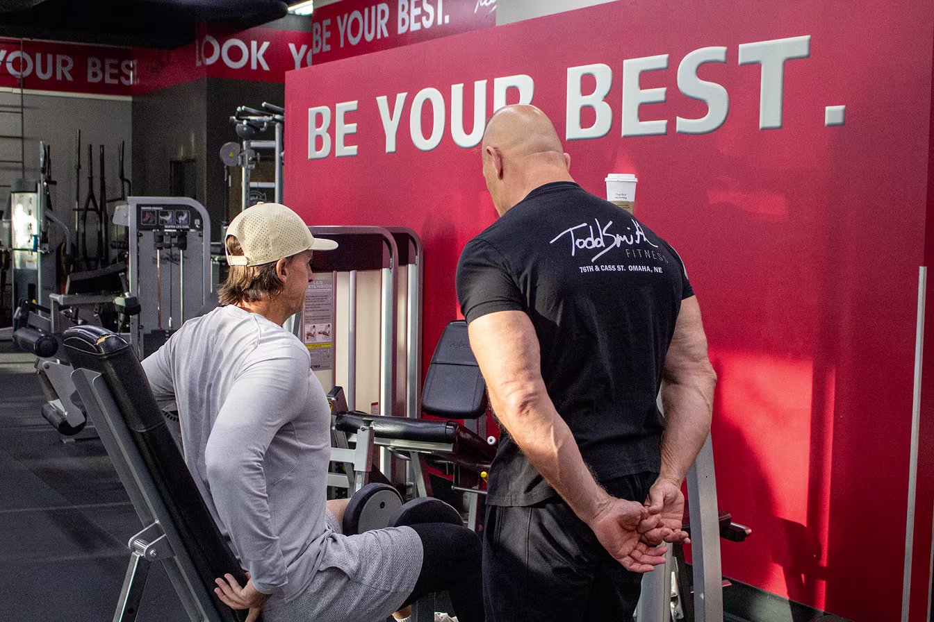 a client working out at Todd Smith Fitness with Todd