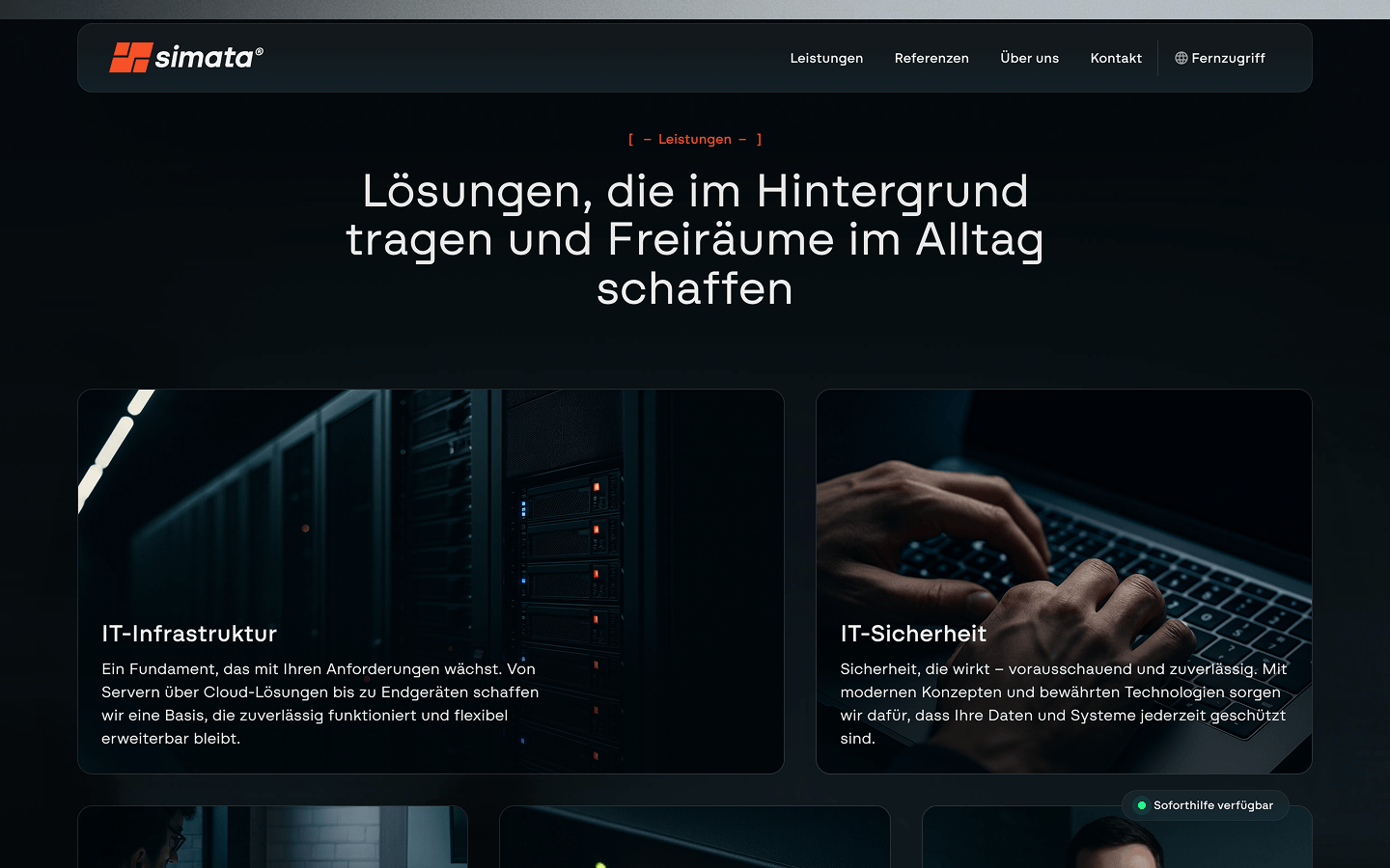 Vorschau der simata-Website, eines IT-Dienstleisters für den Mittelstand
