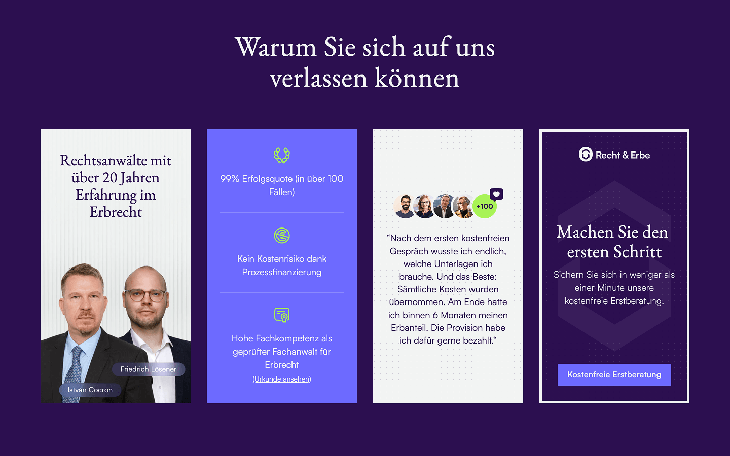 Vorschau der Recht & Erbe-Website zur Erbrechts-Durchsetzung