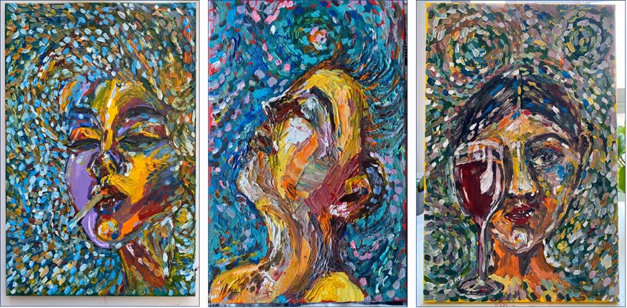 Jannatun Nayeem Prity’s ‘Femme-vie-liberté’- one of the artworks shown at the Safe Havens Conference. Image: Private.