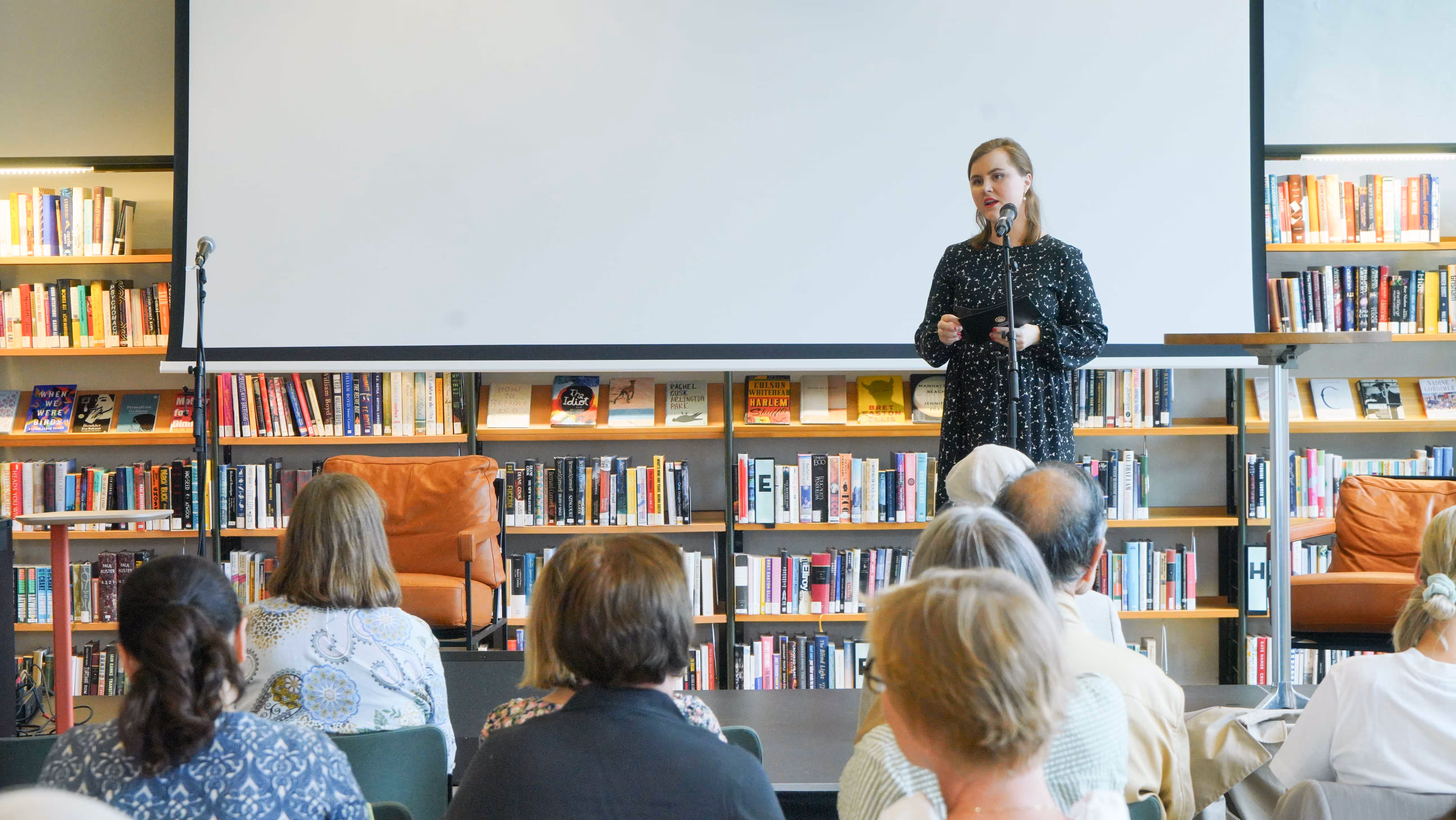 Mayor of Bergen Linn Kristin Engø speaking at the opening of the celebrations marking Bergen’s 15 years as an ICORN City of Refuge. Photo: Benyamin Farnam.
