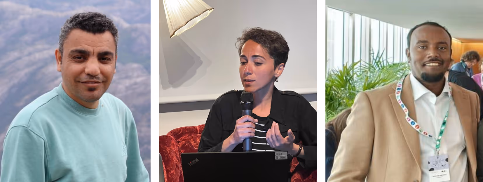 Left to right: Safaa Khalaf, Aslı Ceren Aslan, and Wahab Michael Sbhatu.