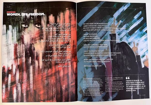 Marjan Poursharifi’s artistic and poetic contributions to List Magazine. Photo: Private.