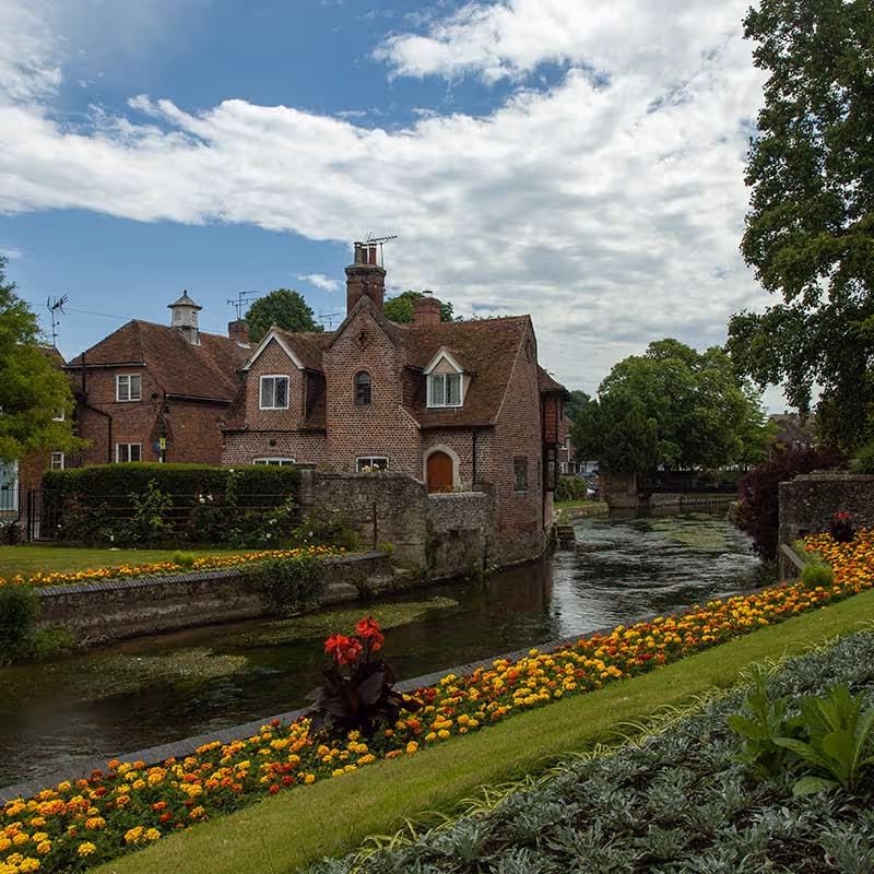 large estate near a river and a green field in barnet