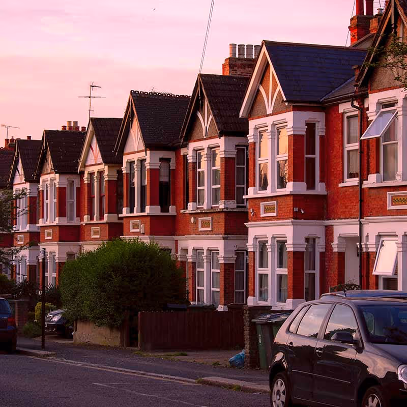 row of new build houses in islington