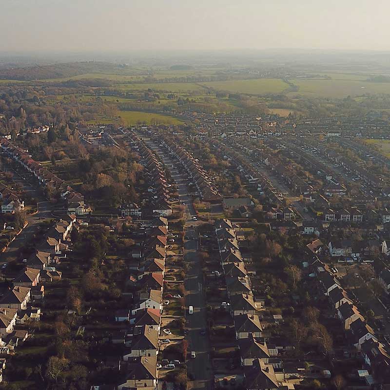 aerial view of hanwell neighbourhood